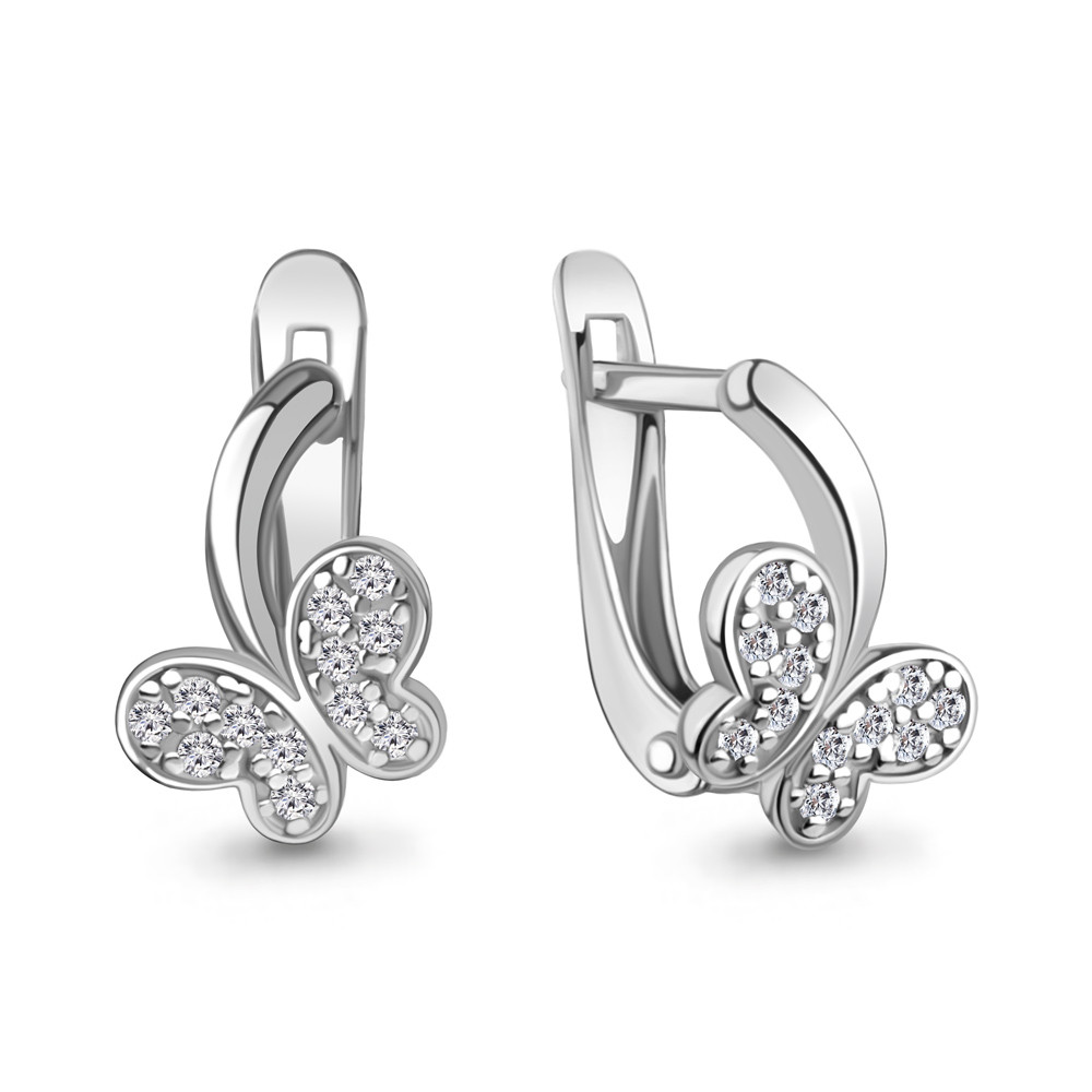 Детские серьги из серебра Фианит Aquamarine 490031.5 покрыто родием