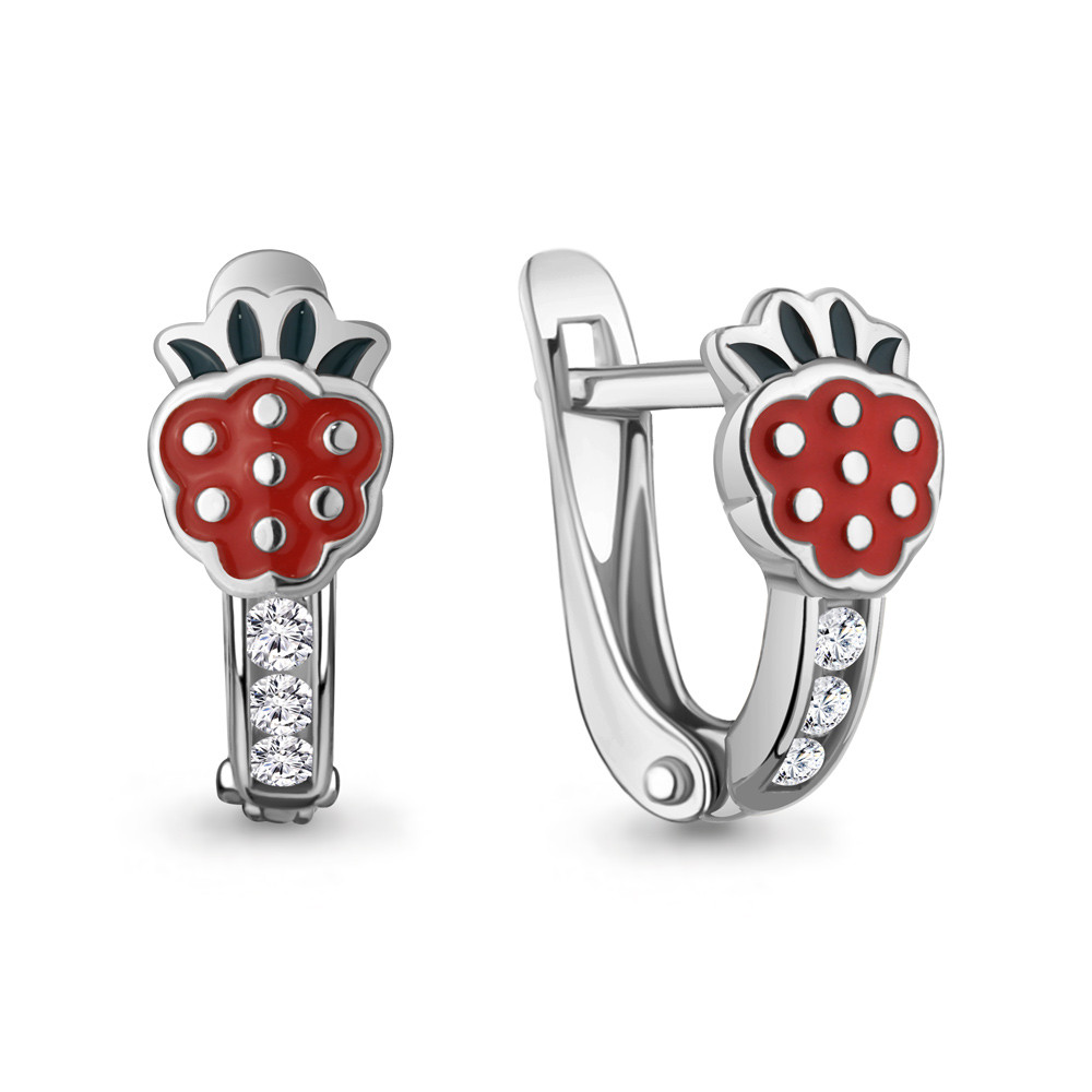 Серебряные детские серьги Фианит Эмаль Aquamarine 49812А.5 серебро с родием