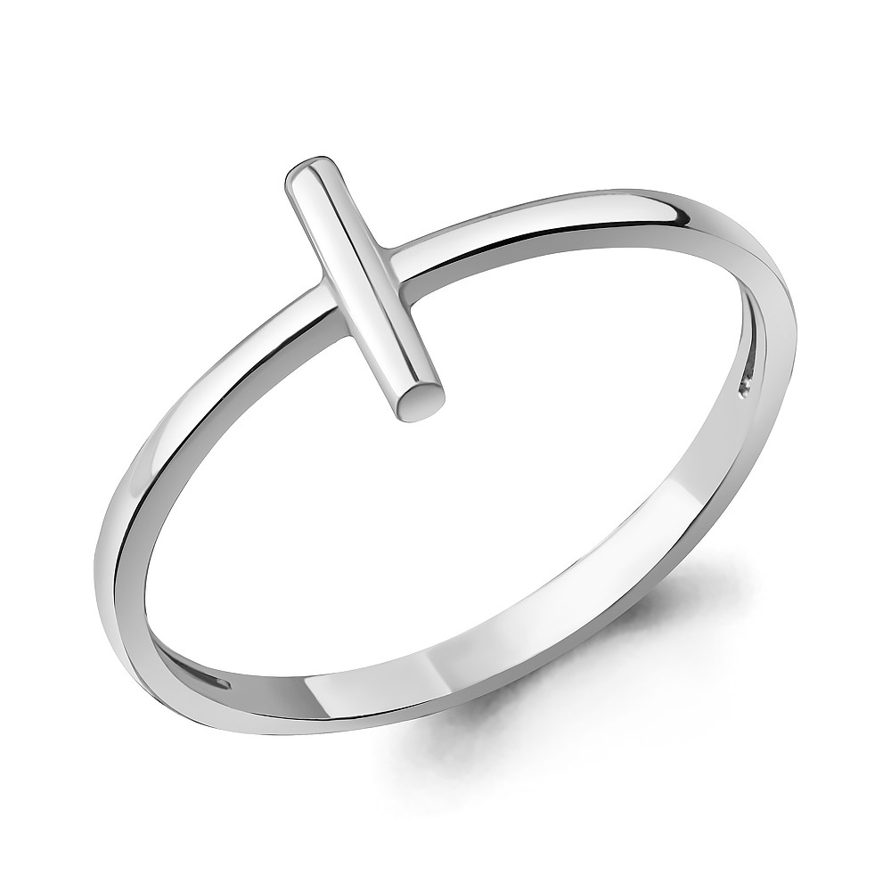 Серебряное кольцо Aquamarine 55088.5 покрыто родием