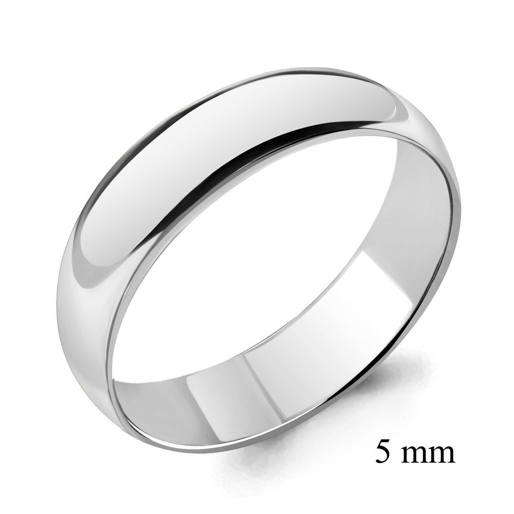 Серебряное обручальное кольцо Aquamarine 56001.5 покрыто родием - фото 1 - id-p112925820