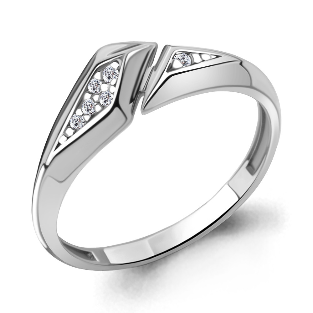 Серебряное кольцо  Фианит Aquamarine 67499А.5 покрыто  родием