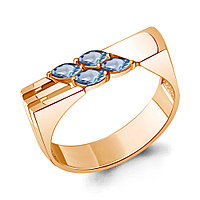 Серебряное кольцо Топаз Свисс Блю Aquamarine 6774105.6 позолота