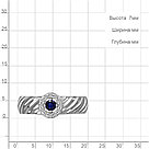 Серебряное кольцо  Фианит  Наносапфир Aquamarine 67942АБ.5 покрыто  родием коллекц. Клеопатра, фото 2