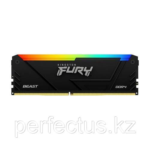 ОЗУ Kingston FURY Beast RGB 8Гб DIMM DDR4, 3600MT/s, CL17, 1.35В, KF436C17BB2A/8 - фото 1 - id-p112926110
