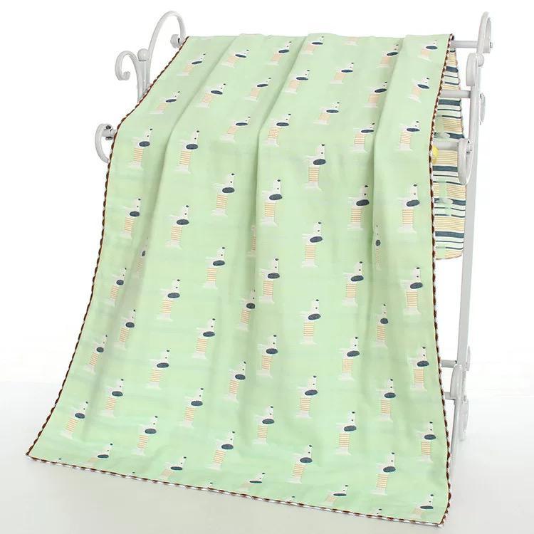 Детское муслиновое полотенце Собачки, зеленое - фото 1 - id-p112926148