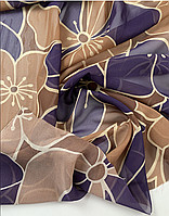Французский шёлковый шифон с цветочным принтом