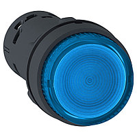 Моноблочная кнопка с подсветкой, пластик, синий, Ø22, пружинный возврат, 24 V AC/DC, 1 НО XB7NW36B1