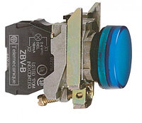 Сигнальная лампа, металл, синий, Ø22, гладкая линза, встроенный светодиод, 24 V AC/DC XB4BVB6
