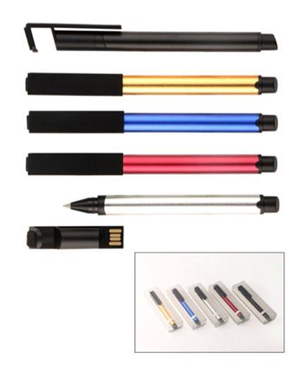 Ручка-флешка 16 Gb алюминиевая чёрная 3 в 1 - фото 1 - id-p112937177