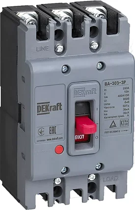 Автоматический выключатель ВА 303 3P 250А 35кА С (1) DEKraft, фото 2