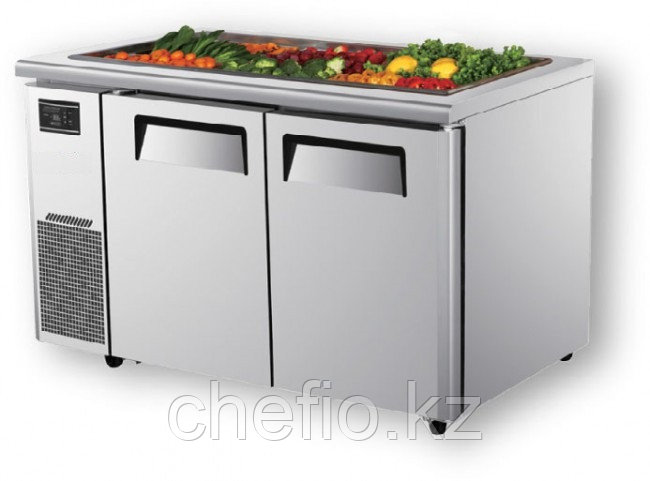 Стол холодильный с 2 дверьми, встроенным салат-баром и корпусом из нержавеющей стали AISI201 Koreco TG12L2OP - фото 1 - id-p112900159