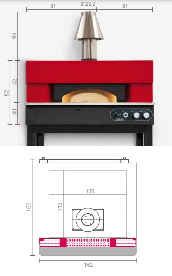 Печь для пиццы газовая с подом 130*113 см OEM-ALI Voltaire Classic MET - фото 2 - id-p112901003