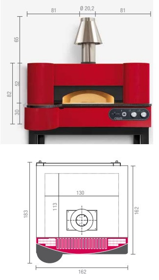 Печь для пиццы газовая с подом 130*113 см OEM-ALI Voltaire Ravenna MET - фото 2 - id-p112901005