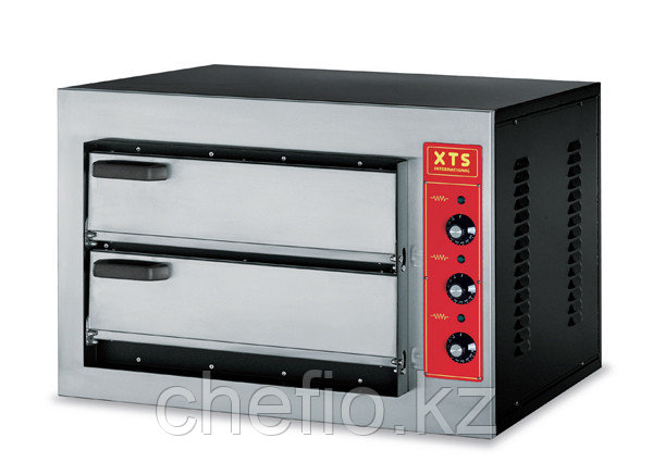 Печь для пиццы электрическая 2-камерная с подом 51*50 см XTS F2/50 E3T A - фото 1 - id-p112896875
