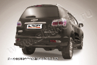 Защита заднего бампера d76 черная Slitkoff для Chevrolet Trailblazer (2012-2016)