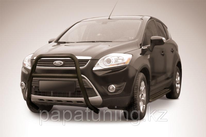 Кенгурятник d57 высокий с одной перемычкой черный Slitkoff для Slitkoff для Ford Kuga (2008-2012) - фото 1 - id-p112089009