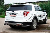 Уголки d76 черные Slitkoff для Ford Explorer (2015-2018)