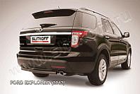Защита заднего бампера d57 черная Slitkoff для Ford Explorer (2010-2015)
