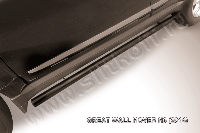 Защита порогов d57 труба черная Slitkoff для Great Wall Hover H3 (2014-2016)