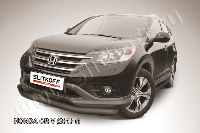 Защита переднего бампера d76 черная Slitkoff для Honda CR-V 2L (2014-2017)