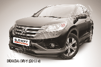 Защита переднего бампера d57 черная Slitkoff для Honda CR-V 2L (2014-2017)