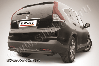 Защита заднего бампера d57 радиусная черная Slitkoff для Honda CR-V 2L (2014-2017)