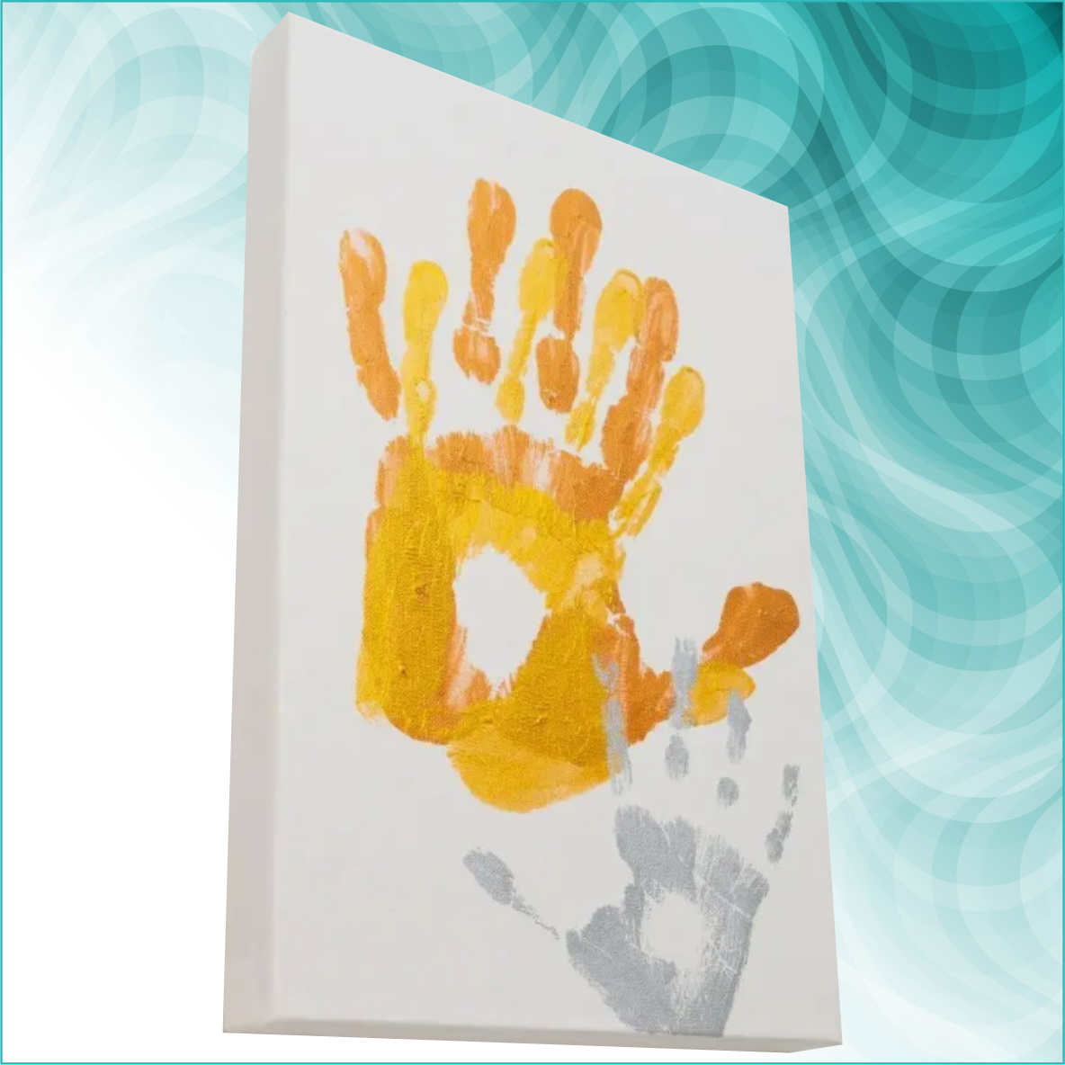 Набор "Отпечатки рук влюбленных на холсте" (White) - фото 3 - id-p112937984