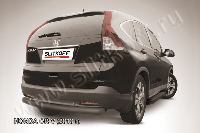 Защита заднего бампера d76 радиусная черная Slitkoff для Honda CR-V 2L (2012-2013)