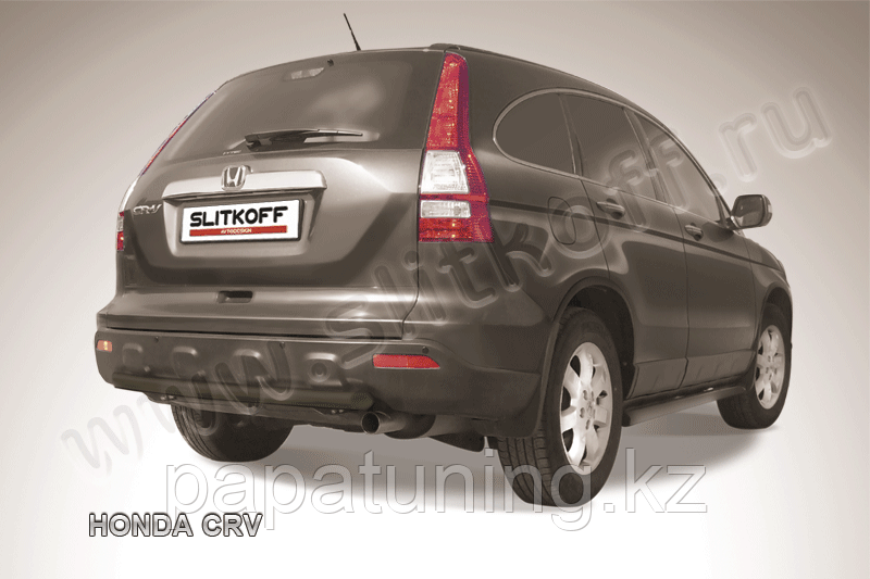 Защита заднего бампера d57 черная Slitkoff для Honda CR-V (2006-2009) - фото 1 - id-p112089180