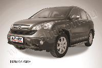 Защита переднего бампера d57 черная Slitkoff для Honda CR-V (2006-2009)