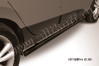 Защита порогов d57 труба черная Slitkoff для Hyundai ix-35 (2010-2015)
