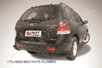 Уголки d57+d42 двойные черные Slitkoff для Hyundai Santa Fe Classic Таганрог (2000-2012)