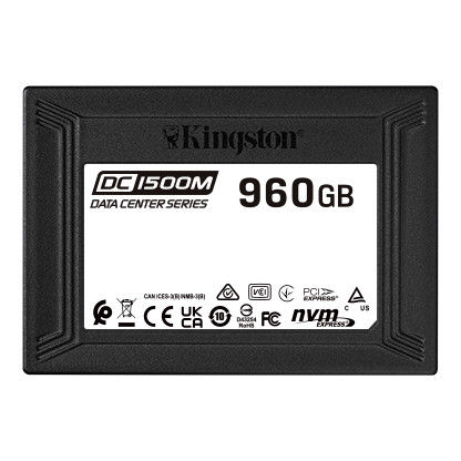 Твердотельный накопитель SSD 960 Gb Kingston DC1500M SEDC1500M/960G U.2 PCIe NVMe Gen3 x4 - фото 1 - id-p112938065