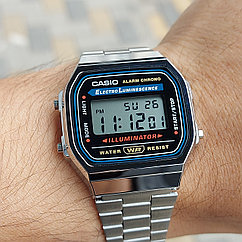 Японские Электронные наручные часы "Casio" A-168WA-1WDF. Оригинал. Классика. Монтана. Подарок. Винтажные часы.