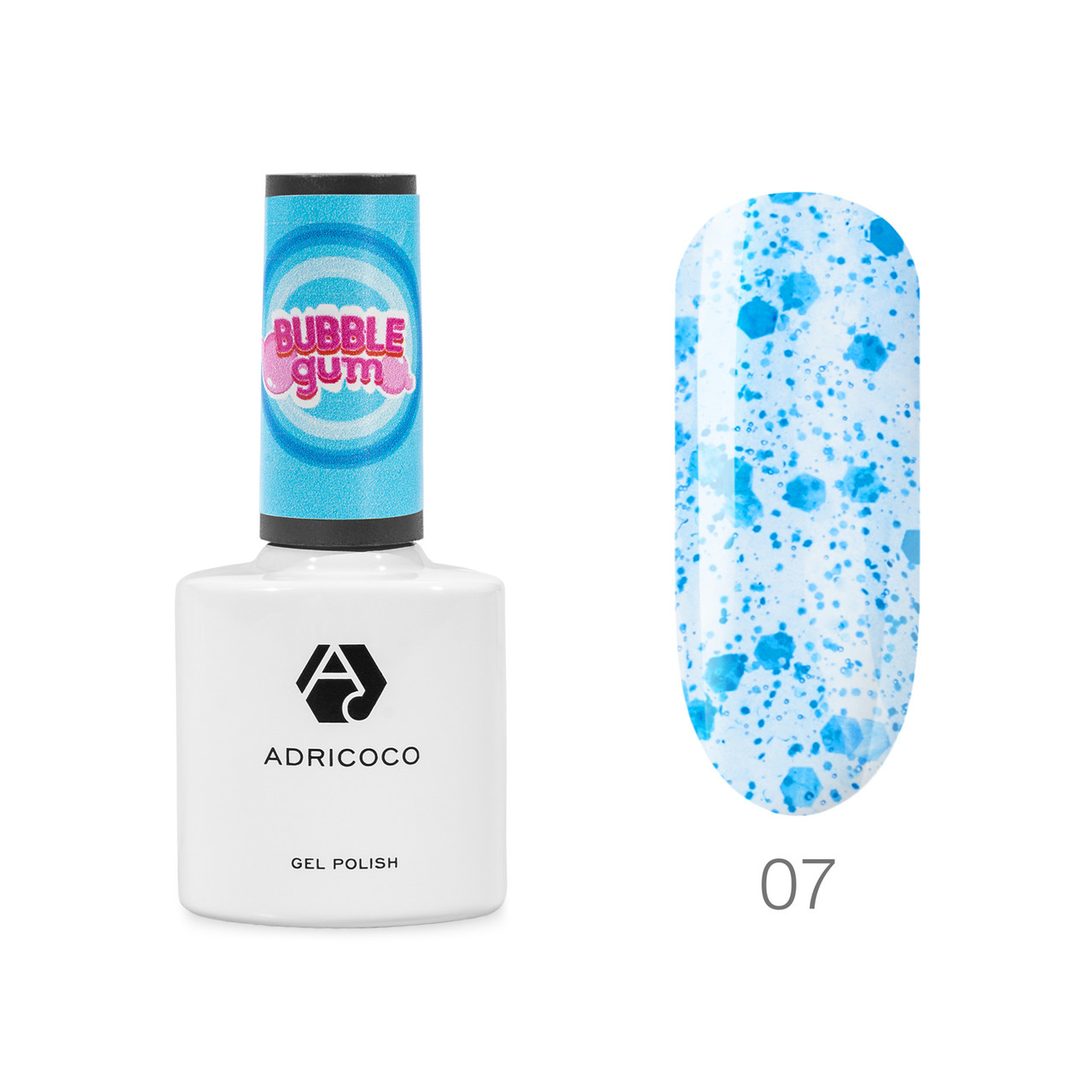 ADRICOCO Гель-лак Bubble gum с цветной неоновой слюдой №07 морозная голубика, 8 мл - фото 1 - id-p108426885