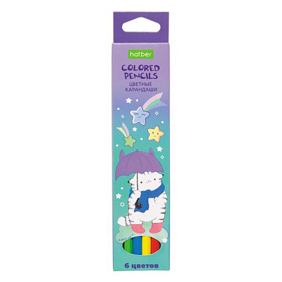 Карандаши "Hatber Eco", 6 цветов, серия "Приключения кота Пирожка, в картонной упаковке - фото 1 - id-p112939583