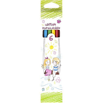 Карандаши "Hatber Eco", 6 цветов, серия "Переменка", в картонной упаковке
