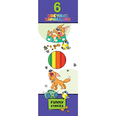 Карандаши "Hatber VK", 6 цветов, серия "Забавные истории", в картонной упаковке