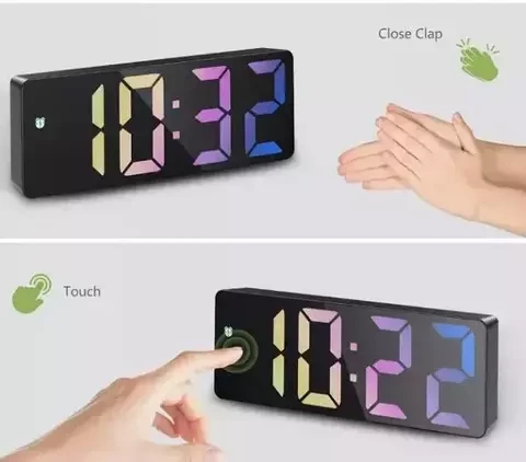 Настольные часы-термометр с большим разноцветным дисплеем Best Time LED Colorful {USB | батарейки} - фото 3 - id-p112939873