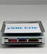 Весы торговые платформенные с аккумулятором ALFA MEGA {двусторонний дисплей, до 40 кг, стальные кнопки, расчет, фото 4