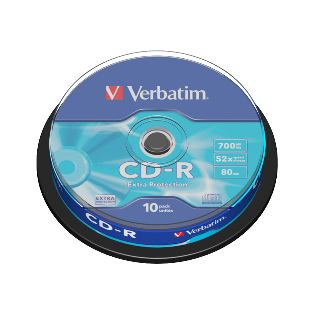 Диск CD-R Verbatim (43437) 700MB 10штук Незаписанный - фото 2 - id-p112940263