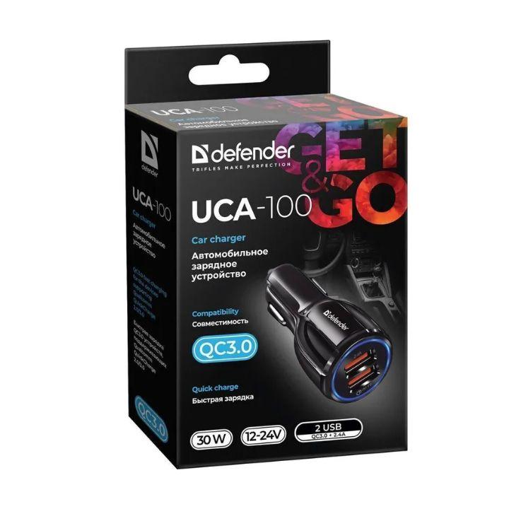 Зарядное устройство автомобильное Defender UCA-100 2xUSB QC3.0 черный - фото 3 - id-p112943951