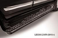 Защита штатного порога d57 черная Slitkoff для Lexus LX-570 (2012-2015)