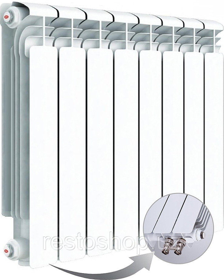 Радиатор Rifar Alum Ventil 500 (8 секций, левое нижнее подключение) - фото 1 - id-p112304028