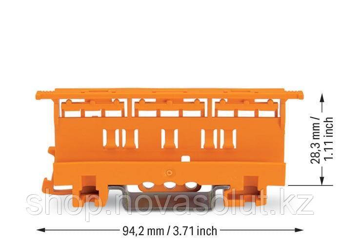 Монтажный держатель для клемм; 6 кв.мм; для монтажа на рейку DIN-35/винтового монтажа; оранжевый WAGO 221-510 - фото 2 - id-p113064882