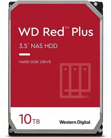 Жёсткий диск HDD 10 Tb SATA 6Gb/s Western Digital Red Plus WD101EFBX 3.5" 7200rpm 256Mb - фото 1 - id-p112947907