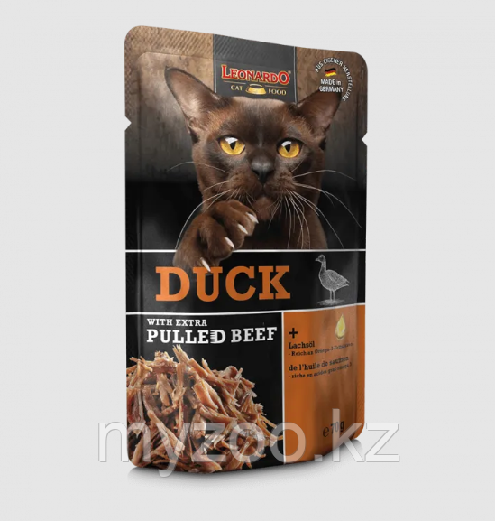 Leonardo Duck Extra Pulled pouch, Леонардо для кошек с уткой, 70гр. - фото 1 - id-p112953031
