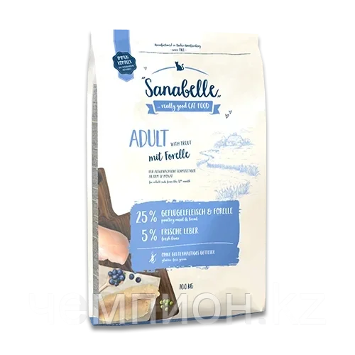 Bosch Sanabelle Adult Trout, сухой корм для взрослых кошек с форелью, уп.10кг. - фото 1 - id-p112953228