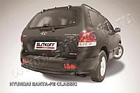 Защита заднего бампера d57 черная Slitkoff для Hyundai Santa Fe Classic Таганрог (2000-2012)