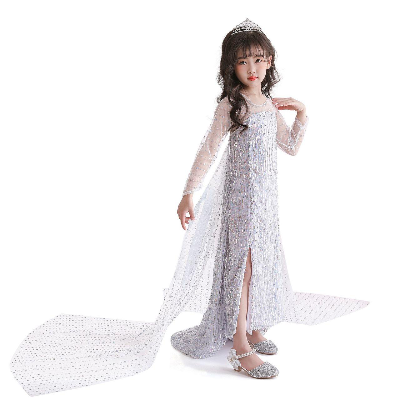 Детское нарядное платье Новая Эльза, белое на 3, 7, 8 лет - фото 4 - id-p112953681
